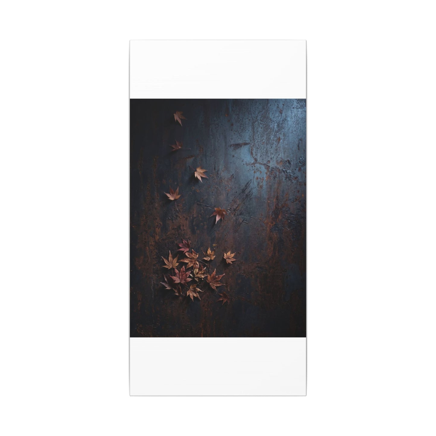 Moonlight Rust Patina Canvas Art - Dark Japandi Mono No Aware