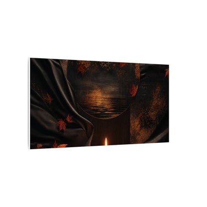 Silk Drape Autumn Canvas Art | Dark Japandi Moody Design