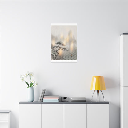 Pine Tree Canvas Art | Winter Japandi Japanese Pattern Art