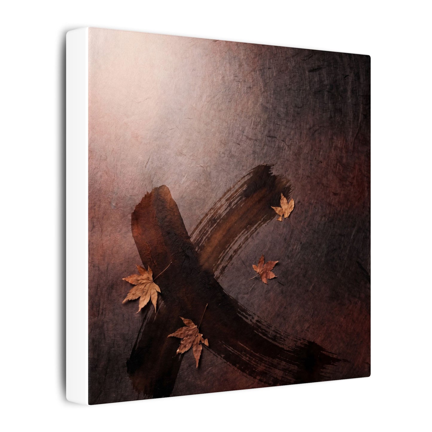 Moody Ink Brushstroke Canvas Art - Moody Minimal Dark Japandi