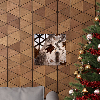 Shoji Screen Autumn Wall Art Print | Dark Japandi Bold Design