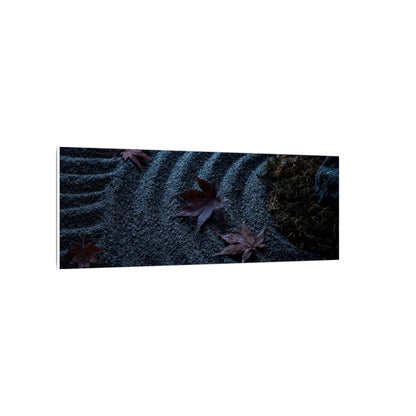 Rock Garden Canvas Art | Autumn Dark Japandi Dark Texture Art