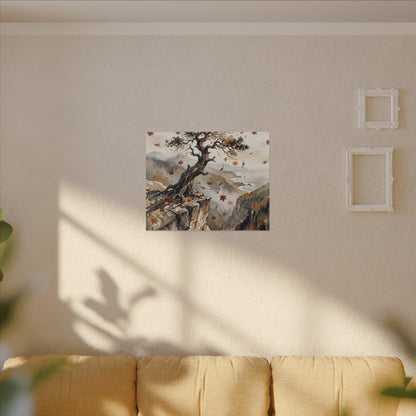 Autumn Pine Tree Watercolor Canvas Art | Warm Decor