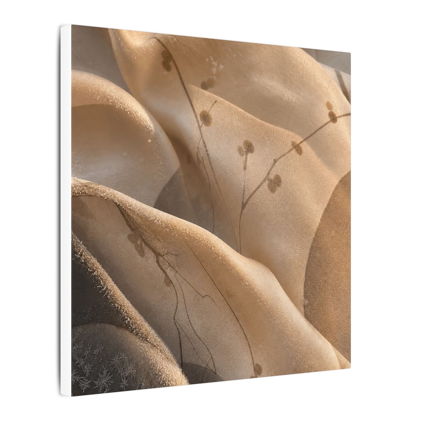 Japandi Silk Drape in Golden Hour | Japanese Pattern Canvas Art