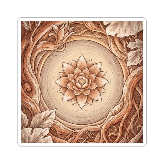 Winter Lotus Flower Vintage Botanical Sticker | Enchanting Decor