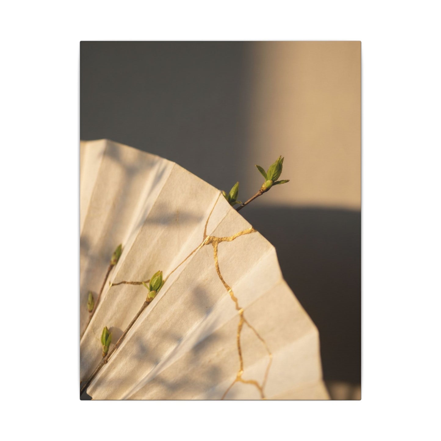 Paper Fold Gold Vein Canvas Art | Healing Kintsugi Art