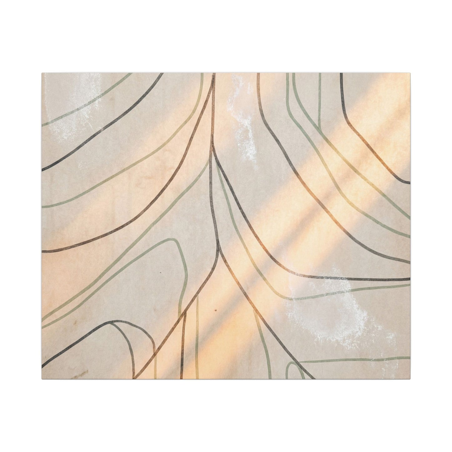 Shoji Screen Minimal Line Canvas Art | Warm Japandi Art