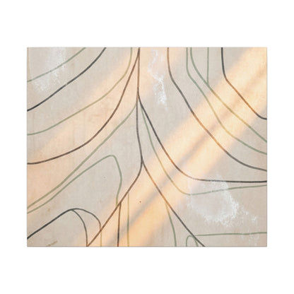 Shoji Screen Minimal Line Canvas Art | Warm Japandi Art