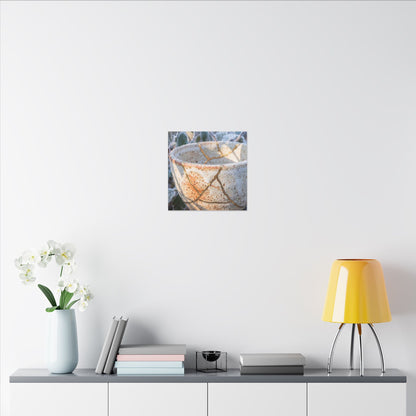 Resilient Ceramic Bowl Canvas Art - Gold Vein Kintsugi