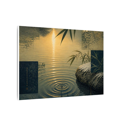 Zen Water Ripple in Golden Hour | Ukiyo E Inspired Canvas Art