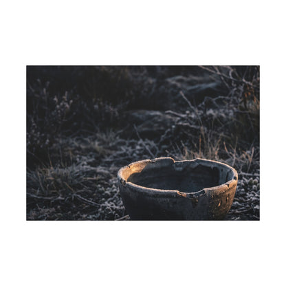 Kanso Ceramic Bowl Canvas Art - Dark Japandi Dark Texture