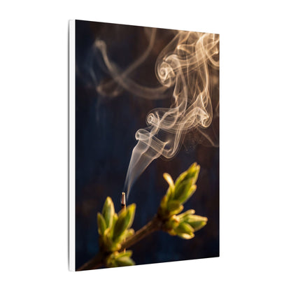 Golden Hour Incense Smoke Canvas Art - Dark Japandi Kanso