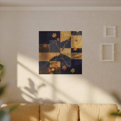 Autumn Water Ripple Crackle Gold Canvas Art | Artful Decor