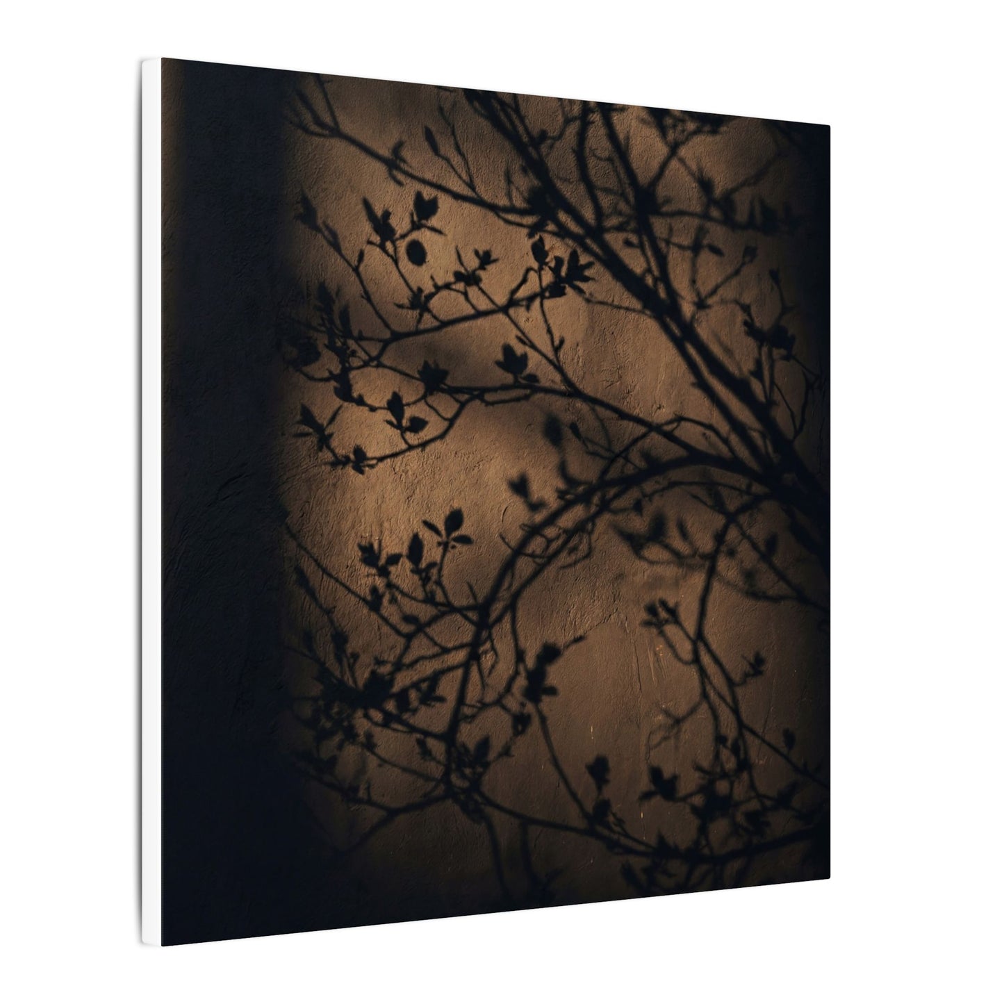 Dark Japandi Shadow Play in Golden Hour | Shadow Zen Canvas Art