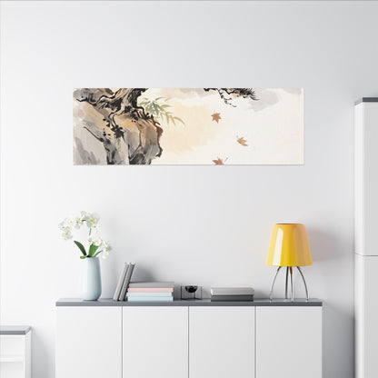 Peaceful Pine Tree Canvas Art - Sumi E Zen