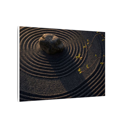 Rock Garden Shadow Zen Canvas Art | Bold Dark Japandi Art