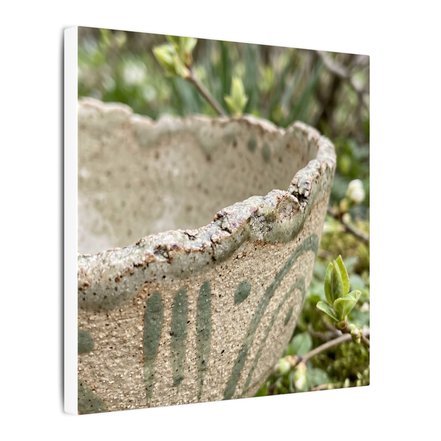 Elegant Ceramic Bowl Canvas Art - Japanese Pattern Japandi