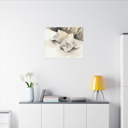 Paper Fold Watercolor Canvas Art | Warm Japandi Art