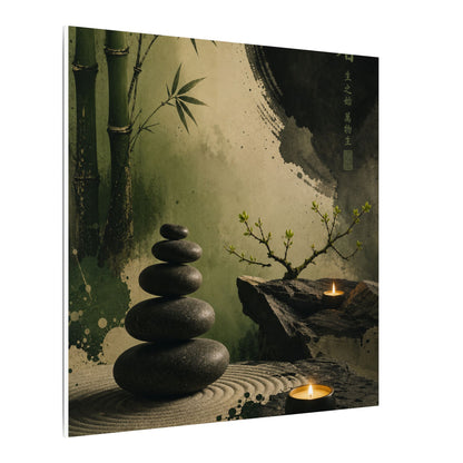 River Stones Spring Canvas Art | Zen Contemplative Design