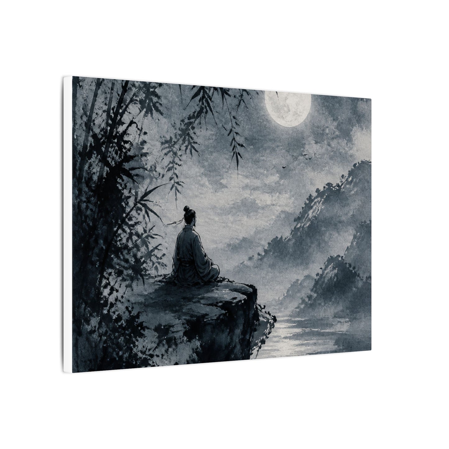 Ink Brushstroke Sumi E Canvas Art | Serene Zen Art