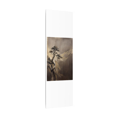 Pine Tree Charcoal Ink Canvas Art | Luxurious Dark Japandi Art