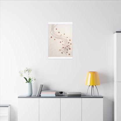 Japandi Silk Drape in Dawn | Minimal Line Canvas Art