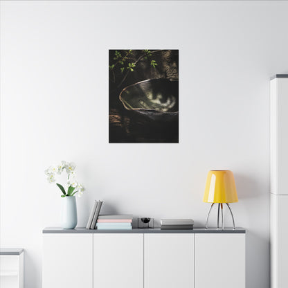 Sophisticated Ceramic Bowl Canvas Art - Dark Texture Dark Japandi