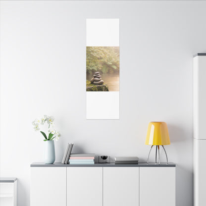 Cozy River Stones Canvas Art - Japanese Pattern Japandi
