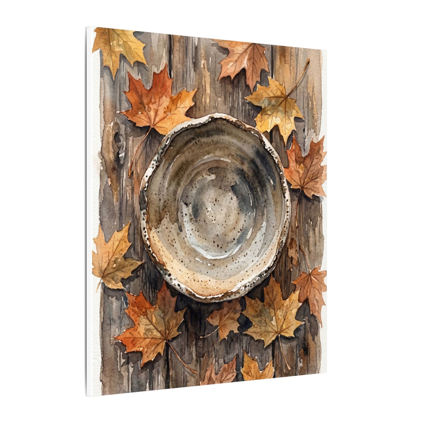 Ma Ceramic Bowl Canvas Art - Japandi Watercolor