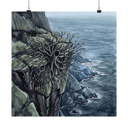 Pine Tree Watercolor Wall Art Print | Elegant Japandi Art