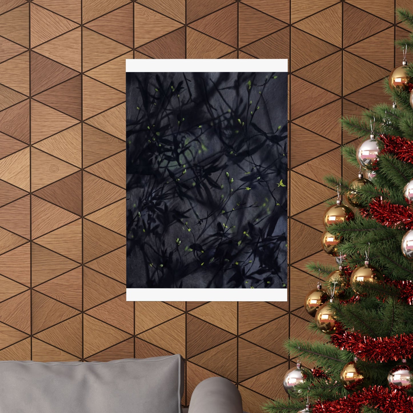 Atmospheric Shadow Play Wall Art Print - Shadow Zen Dark Japandi