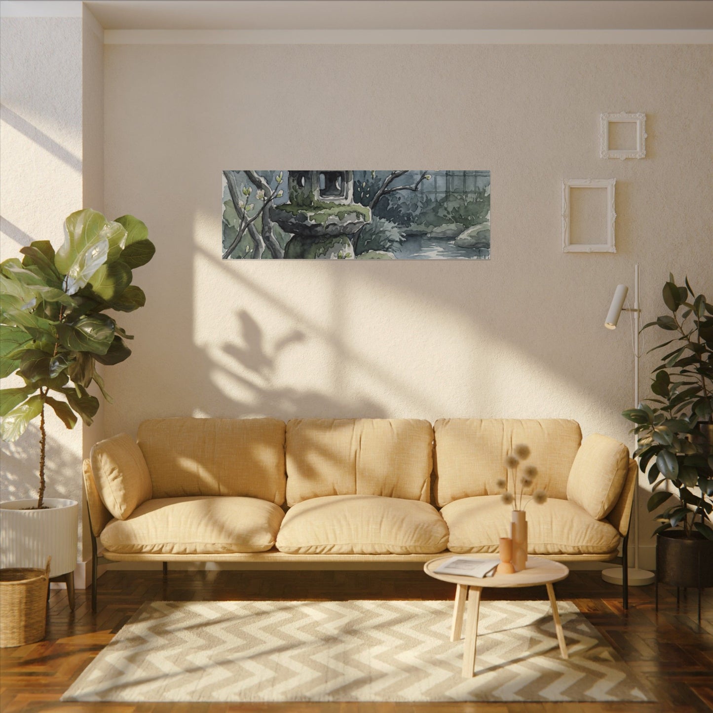 Moonlight Stone Lantern Canvas Art - Japandi Seijaku