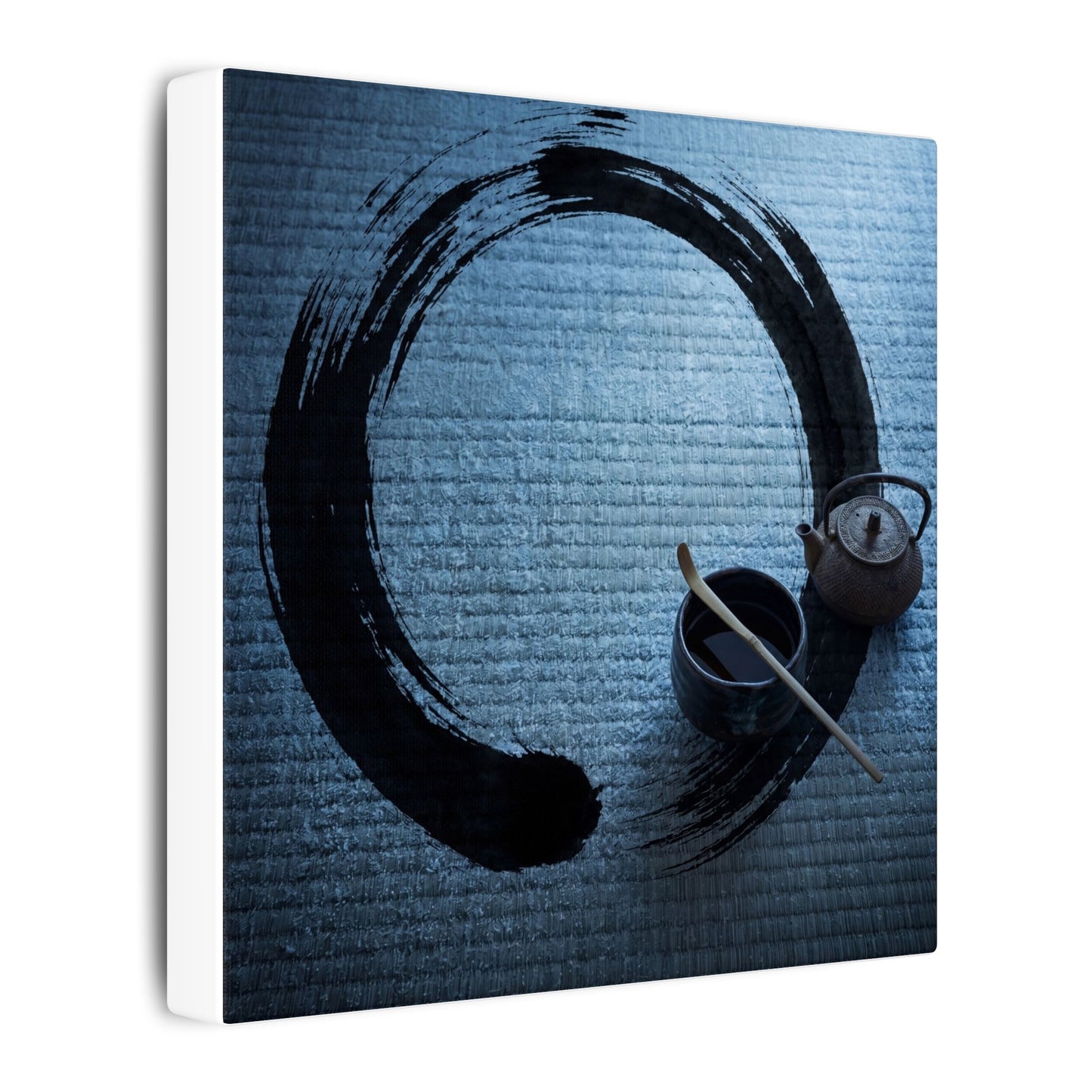 Winter Tea Ceremony Enso Canvas Art | Peaceful Decor