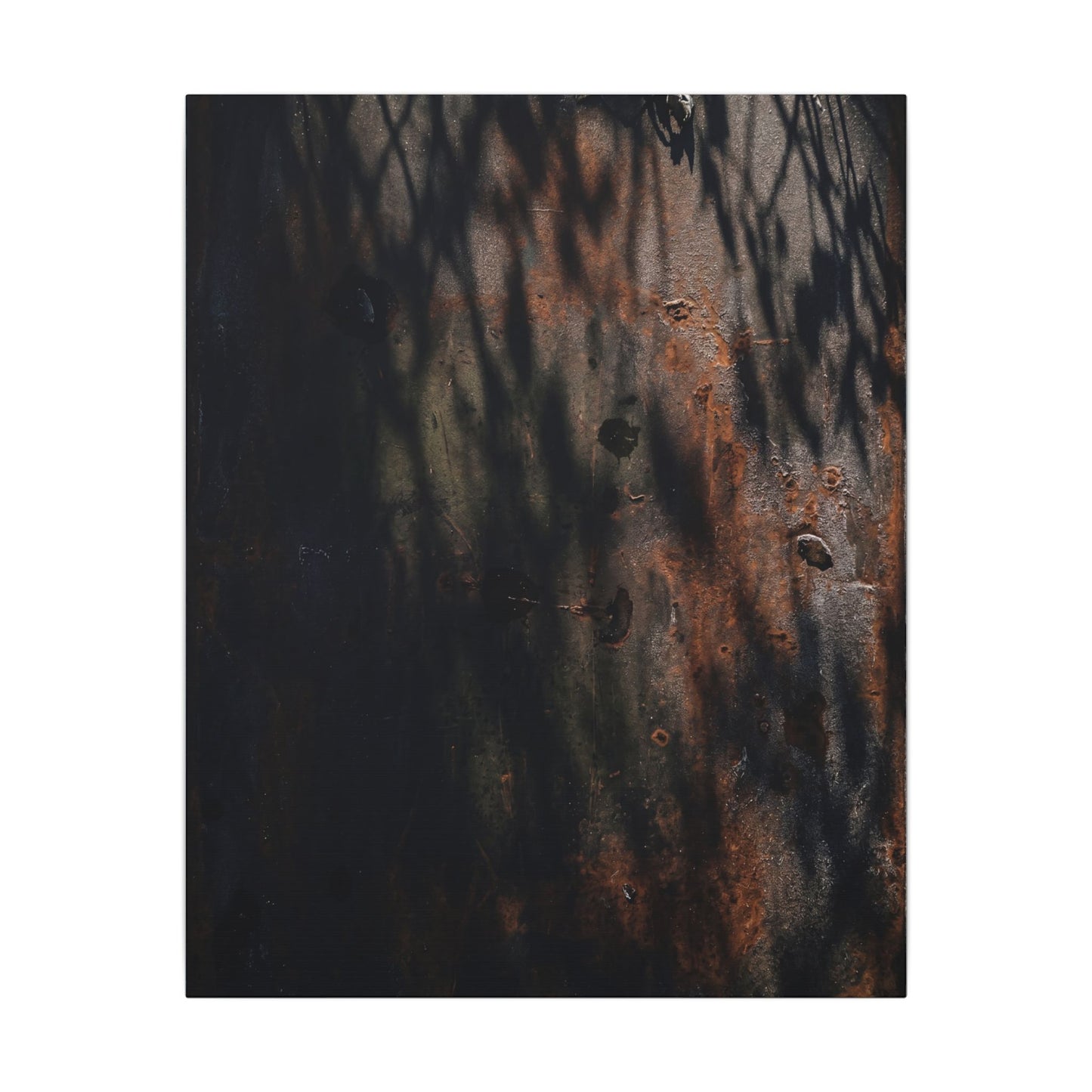 Rust Patina Shadow Zen Canvas Art | Luxurious Dark Japandi Art