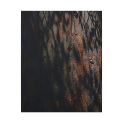 Rust Patina Shadow Zen Canvas Art | Luxurious Dark Japandi Art