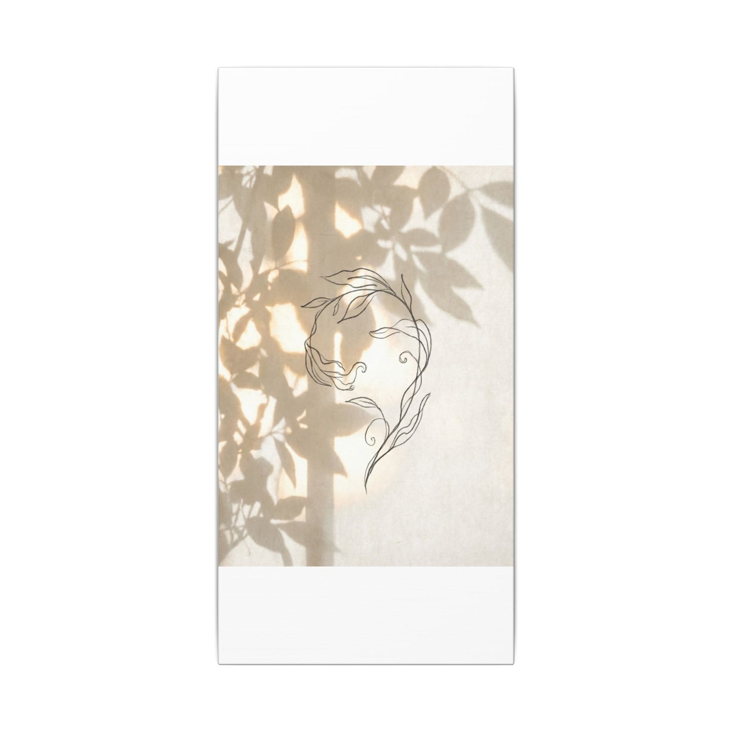 Warm Shoji Screen Canvas Art - Minimal Line Japandi