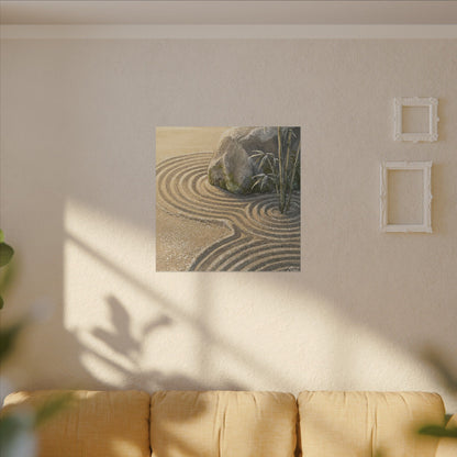 Rock Garden Winter Canvas Art | Zen Peaceful Design