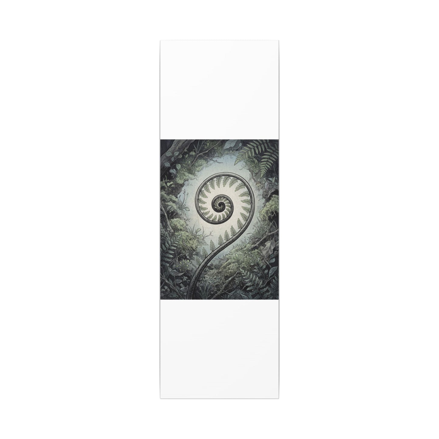 Zen Fern Unfurling in Dawn | Ukiyo E Inspired Canvas Art