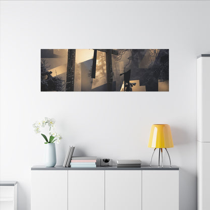 Winter Torii Gate Moody Minimal Canvas Art | Bold Decor