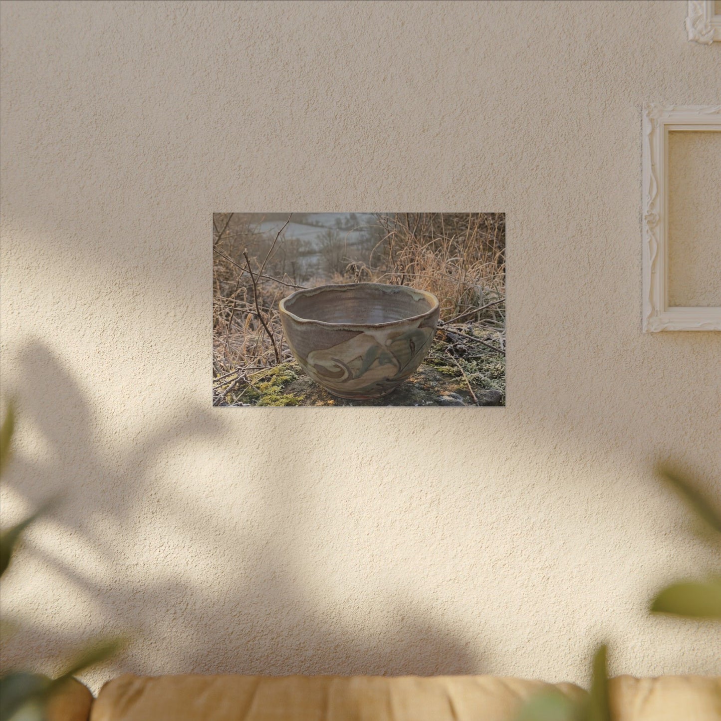 Golden Hour Ceramic Bowl Canvas Art - Japandi Shibui