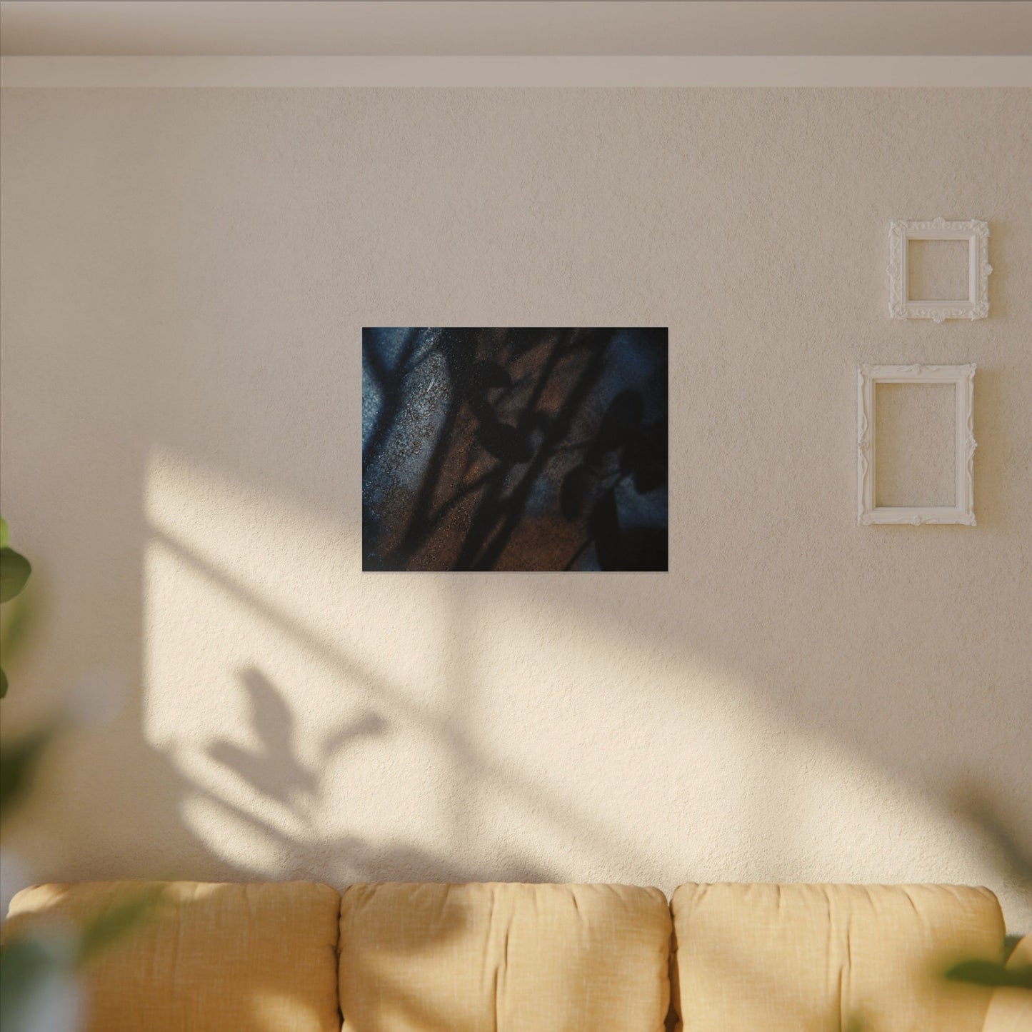 Moonlight Shadow Play Canvas Art - Dark Japandi Ma