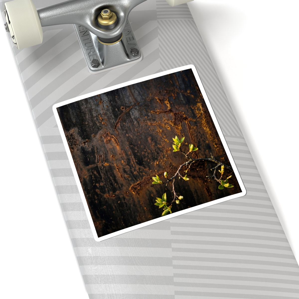Dark Japandi Rust Patina in Golden Hour | Moody Minimal Sticker