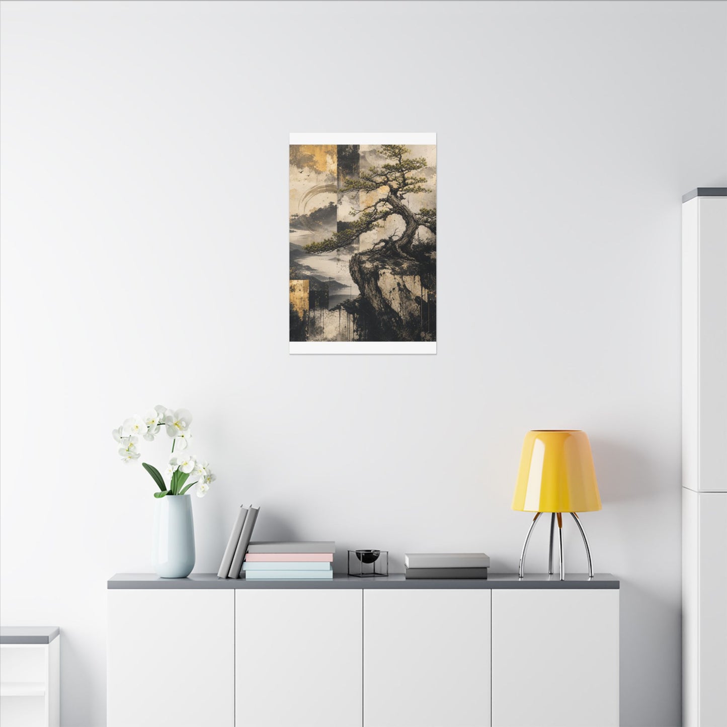 Golden Hour Pine Tree Canvas Art - Japandi Datsuzoku
