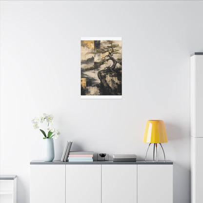 Golden Hour Pine Tree Canvas Art - Japandi Datsuzoku