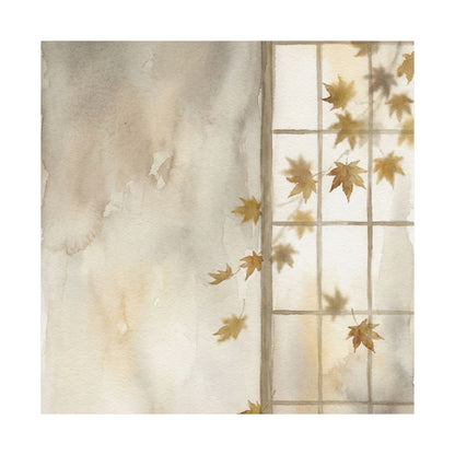 Elegant Shoji Screen Wall Art Print - Watercolor Japandi