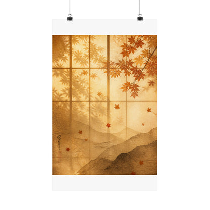 Shoji Screen Wall Art Print | Autumn Japandi Texture Art