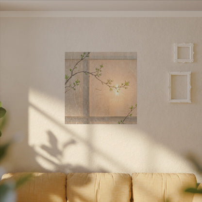 Warm Shoji Screen Canvas Art - Minimal Line Japandi