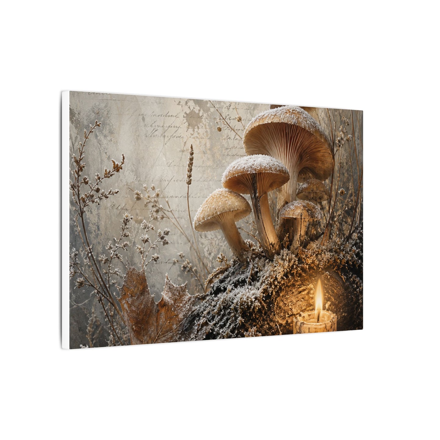 Wild Mushrooms Texture Canvas Art | Elegant Japandi Art