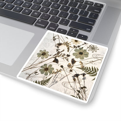 Dried Flowers Winter Sticker | Japandi Earthy Design Art Print