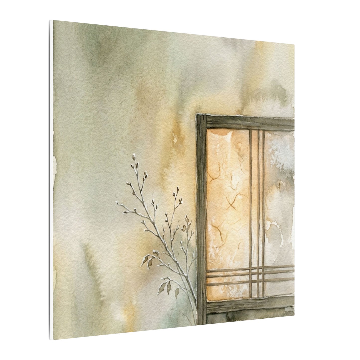 Ma Shoji Screen Canvas Art - Japandi Watercolor